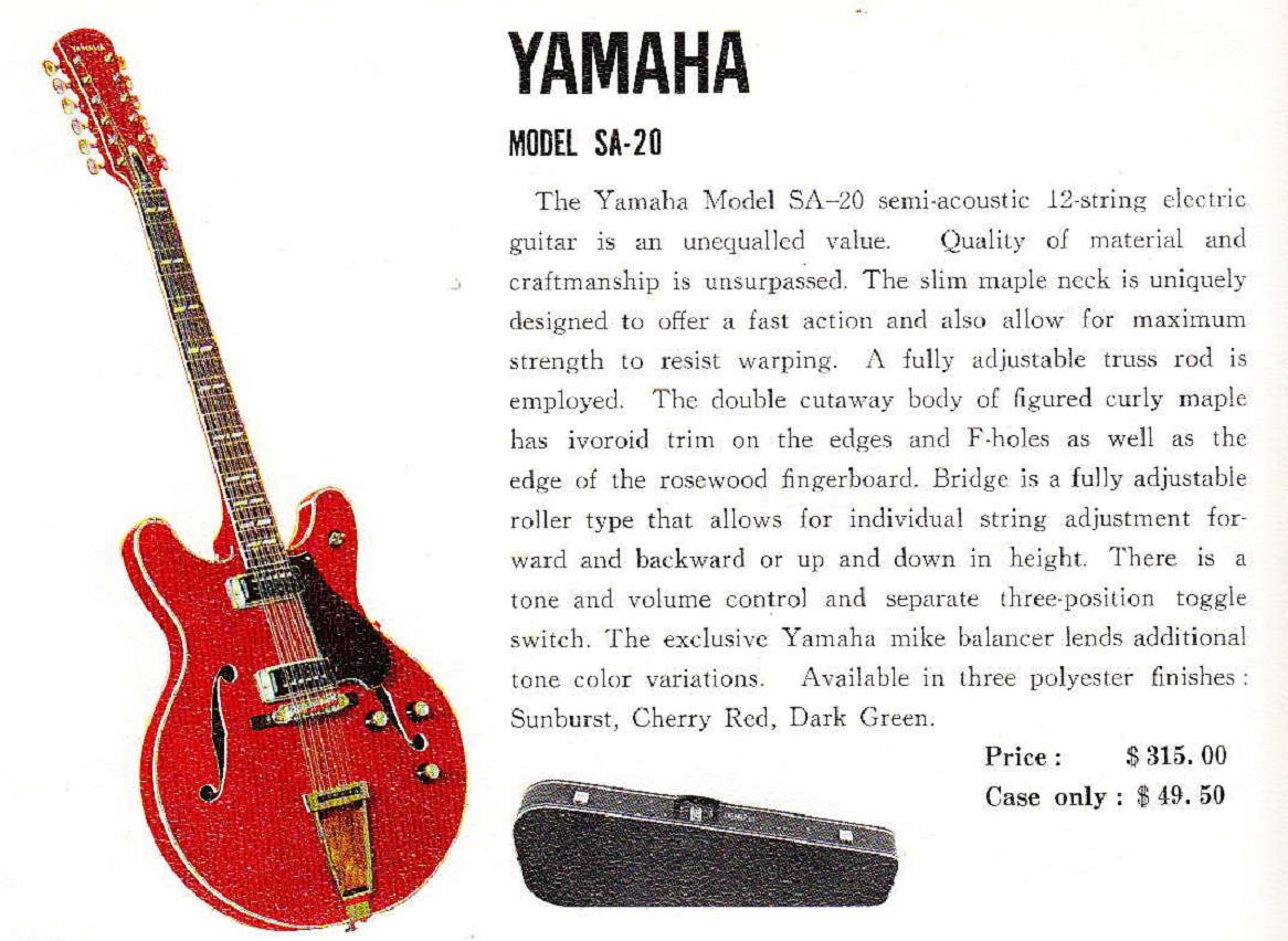SA-20 (1968 Yahama Guitar Catalog - Page 10)