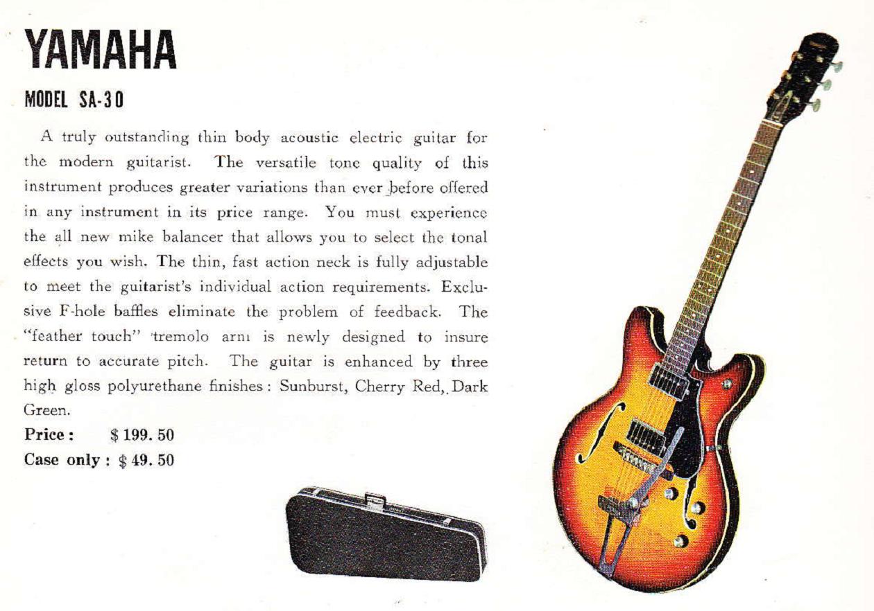 SA-30 (1968 Yahama Guitar Catalog - Page 9)