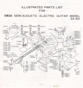 SA-50 (Yamaha Guitar Booklet Page 11 - Illustrated Parts List) Full